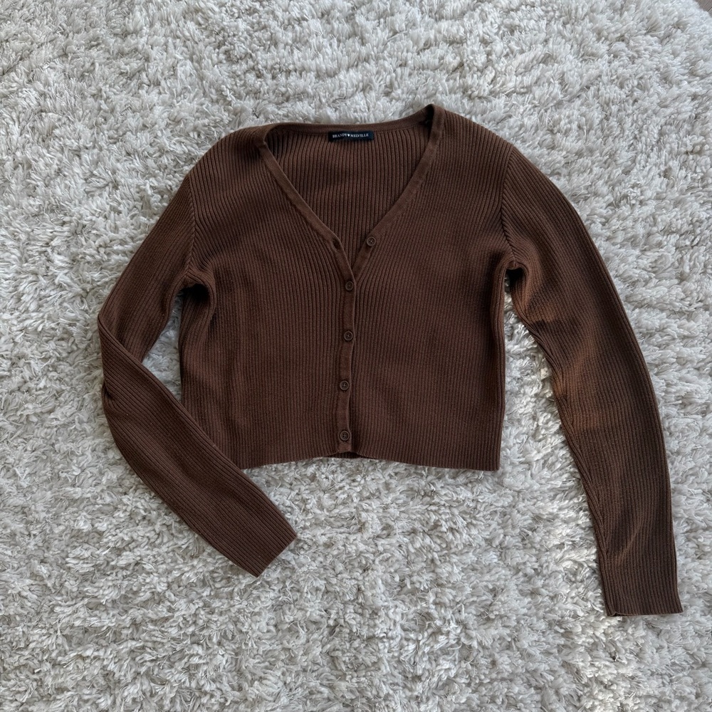 Brandy Melville Chocolate Brown Cardigan